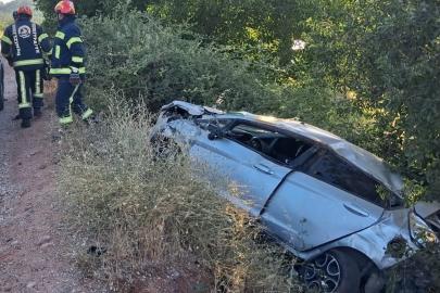 Kontrolden çıkarak şarampole devrilen otomobilin sürücü hayatını kaybetti