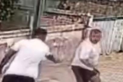 Önce yumrukladı, sonra bacaklarından vurdu: O anlar kamerada
