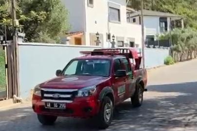 Orman ekiplerinden megafonlu yangın uyarısı