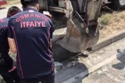 Osmaniye’de mazgala düşen yavru kedi itfaiye ekiplerince kurtarıldı