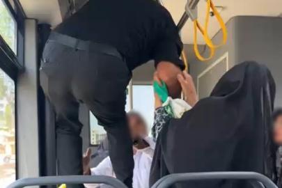Otobüste tekmeli, yumruklu kavga