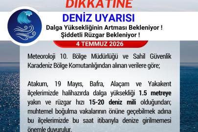 Samsun Valiliği’nden ’denize girilmemesi’ uyarısı