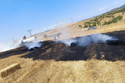 Sinop’ta balya makinesi arızası yangın çıkardı