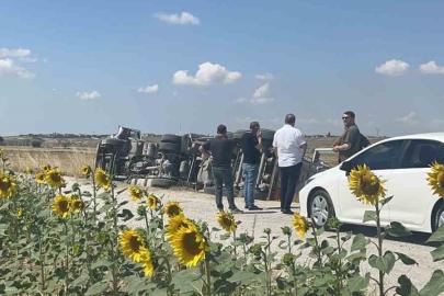 Tekirdağ’da devrilen tırın sürücüsü yaralandı