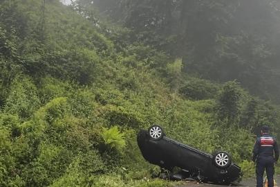 Trabzon’da otomobil uçuruma yuvarlandı: 2 Yaralı