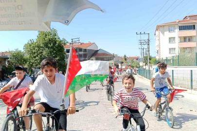 Yenice’de ’Genç Pedallar Özgür Gazze İçin’ bisiklet turu düzenlendi