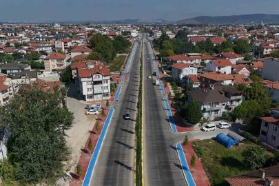 4 kilometrelik cadde üzerindeki aydınlatma çalışmaları tamamlandı