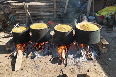 Anadolu sofralarının vazgeçilmezi bulgur için kazanlar kaynamaya başladı