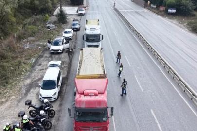 Arnavutköy’de hafriyat kamyonlarına ve beton mikserlerine denetim