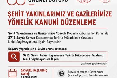 Bakan Göktaş: "Terörle mücadelede malul sayılmayan vatandaşların başvuruları 1 Eylül’de başlıyor"