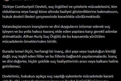 Bakan Gürlek: "İnanç ve dini değerler, hiçbir şekilde suç faaliyetlerinin aracı veya kalkanı haline getirilemez"