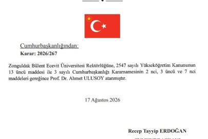 BEUN Rektörlüğüne Prof. Dr. Ahmet Ulusoy atandı