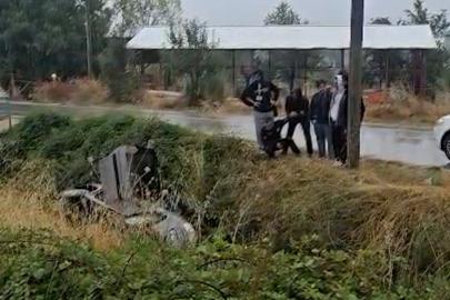 Bolu’da otomobil sulama kanalına uçtu: 1 yaralı