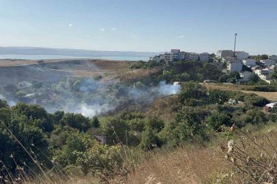Büyükçekmece’de korkutan tarla yangını: Dumanlar metrelerce yükseldi