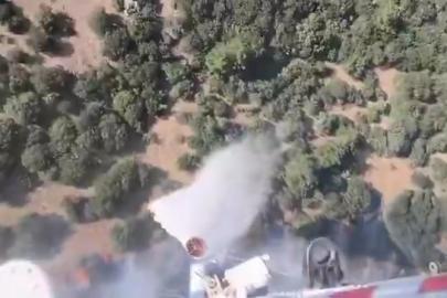 Çanakkale’deki orman yangınına havadan ve karadan müdahale sürüyor