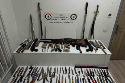 Canik’te silah ve mühimmat ele geçirildi