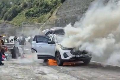 Cip Bolu Dağı Tüneli girişinde alev topuna döndü