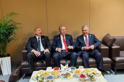 Cumhurbaşkanı Erdoğan, Aliyev ve Mirziyoyev ile bir araya geldi