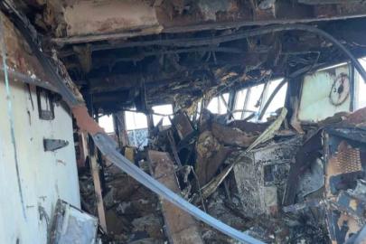 Dron saldırısına uğrayan geminin içi görüntülendi: Hasarın boyutu ortaya çıktı