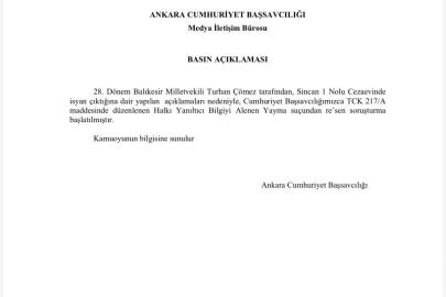 İYİ Parti Balıkesir Milletvekili Çömez hakkında soruşturma başlatıldı