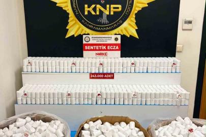 Kahramanmaraş’ta 243 bin sentetik ecza ele geçirildi
