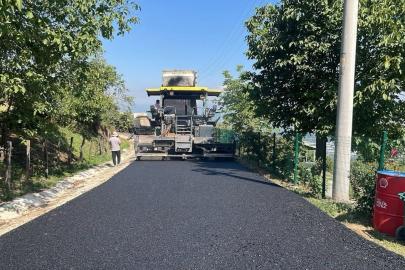 Kavakbıçkı köyünde sıcak asfalt çalışması