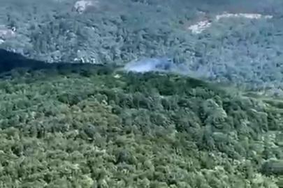 Kazdağları’nda yıldırım kaynaklı orman yangınına havadan ve karadan müdahale ediliyor