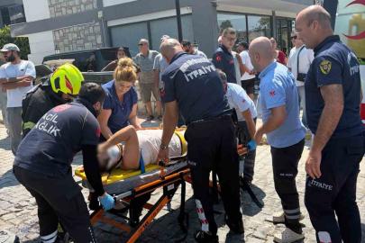 Kuşadası’ndaki kazada ters dönen otomobilin sürücü yaralandı