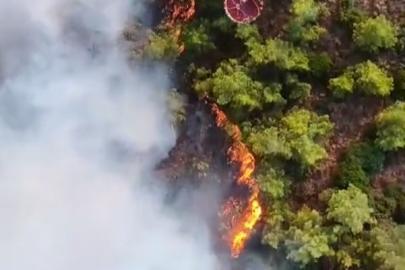 Marmaris’teki yangında hava müdahalesi başladı