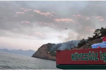 Marmaris’teki yangının enerjisi düşürüldü, ekiplerin mücadelesi sürüyor
