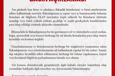 MEB: "Bakanlığımızın sosyal yardım veya bağış adı altında firmalardan para talep etmesi söz konusu değildir"