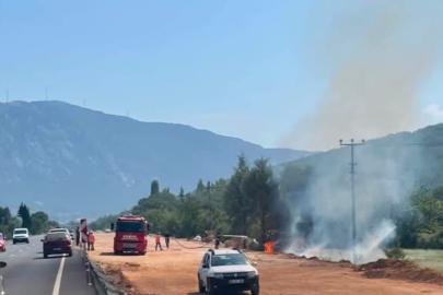 Menteşe’de otluk alanda çıkan yangın söndürüldü