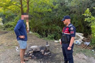 Ormanlık alanda mangal yakan şahsa 3 bin 705 lira ceza