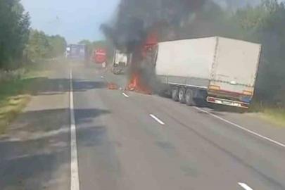 Rusya-Belarus sınırında tırlara dron saldırısı: Türk tırcılar dehşet anlarını kaydetti