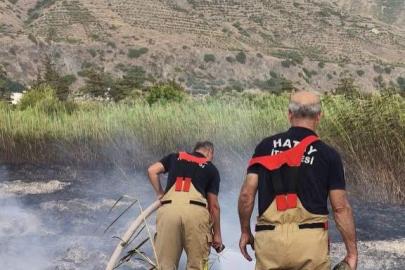 Samandağ’da bahçe yangını büyümeden söndürüldü