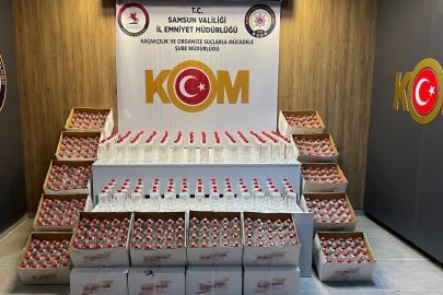 Samsun’da 1 ton 160 litre kaçak etil alkol ele geçirildi
