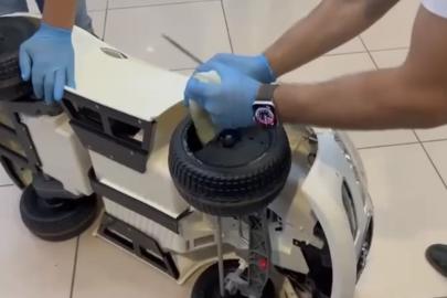 Samsun’da akülü çocuk aracının tekerleğine zulalanmış 705 gram metamfetamin ele geçirildi