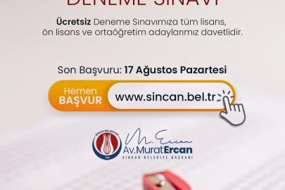 Sincan Belediyesi’nden KPSS adaylarına ücretsiz deneme sınavı