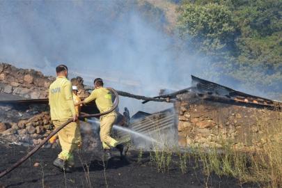 Taşova’da ağıl, samanlık ve 2 bağevi yandı