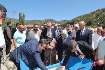Ümük köyünde bin dekarlık arazi basınçlı sulamaya kavuştu