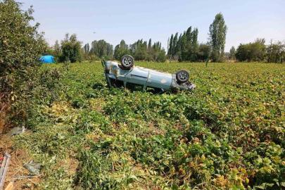 Virajı alamayan otomobil devrildi: 1 yaralı
