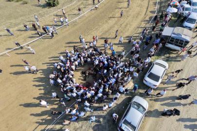 Yarışta çarpışan iki at telef oldu, jokey son anda atlayarak kurtuldu