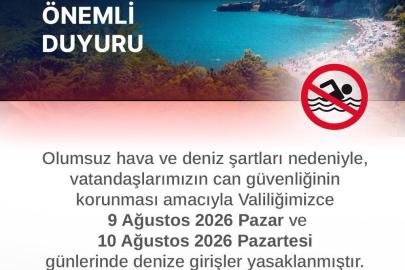 Zonguldak’ta 2 gün boyunca denize girmek yasaklandı