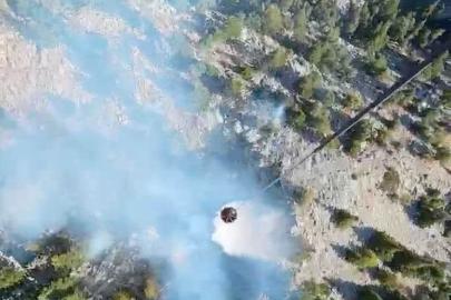 Akseki’de Gidengelmez Dağları bozuk ormanlık alanda yangın