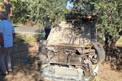 Altınözü’nde otomobil zeytinliğe uçtu: 1 yaralı