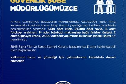 Ankara’da bin 340 adet korsan kitap ele geçirildi