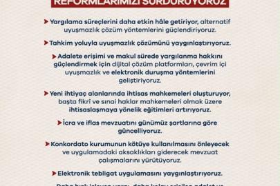 Bakan Gürlek: "Adalete erişimi kolaylaştıracak reformlarımızı kararlılıkla sürdüreceğiz"
