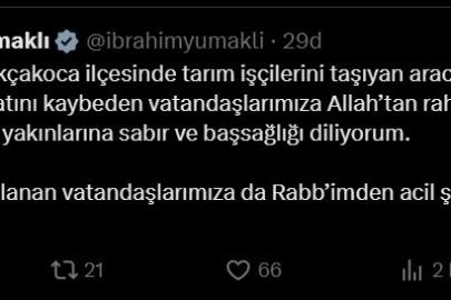 Bakan Yumaklı Düzce’deki kaza sonrası başsağlığı mesajı yayınladı