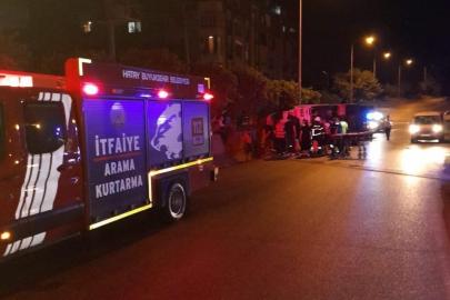 Belen’de devrilen kamyonun sürücüsü yaralandı