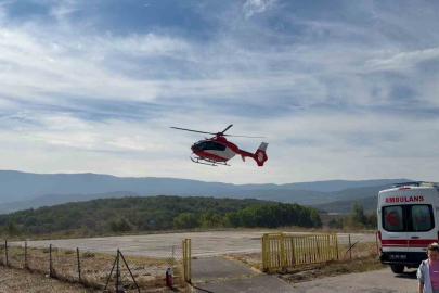 Bolu’da ambulans helikopter çocuk için seferber oldu